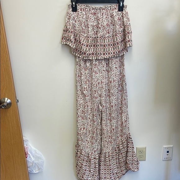 Japna Smocked Tiered strapless jumpsuit size medium - Picture 3 of 9